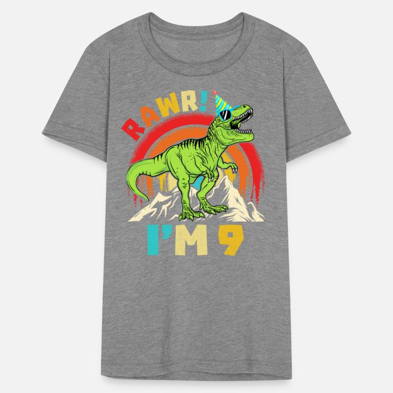 9th Birthday Dinosaur T Rex Rawr I'm 9 For Boys