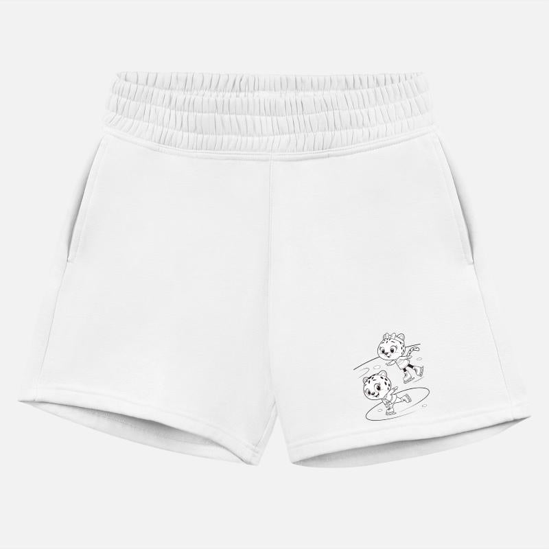 Black-and-White Leopard Cubs Ice Skating