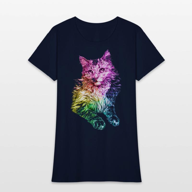 Cute Cat Gift for kitten lovers Colorful Art Kitty