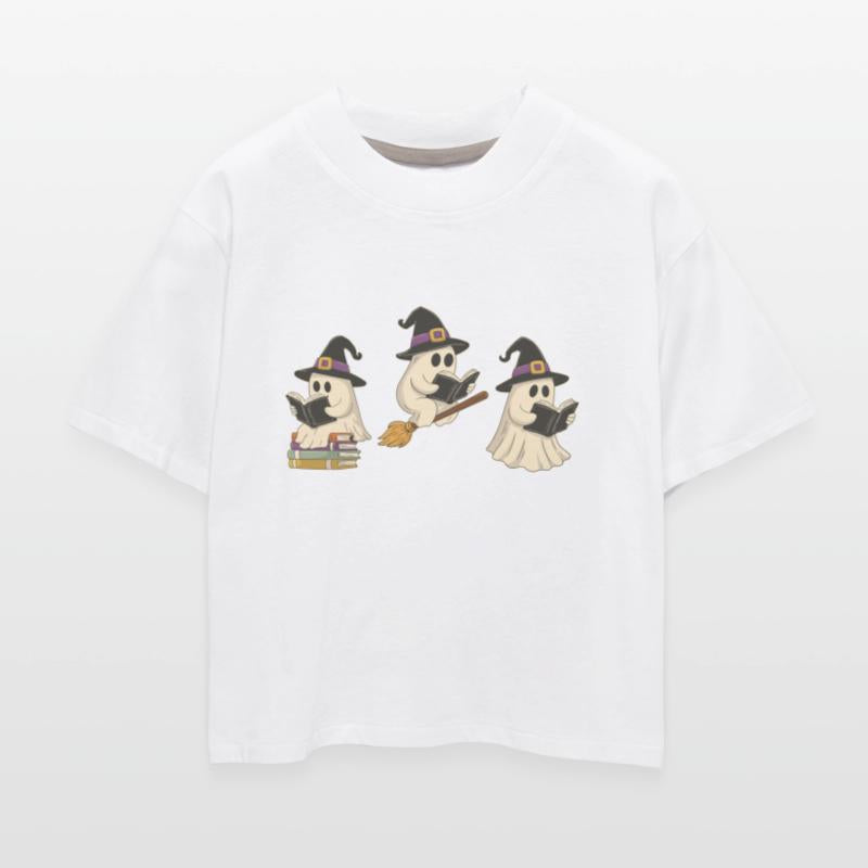 Cute Witch Ghosts Reading Magic Books – Halloween