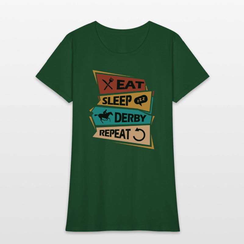 Eat, Sleep, Derby, Repeat Horse Racing Jockey