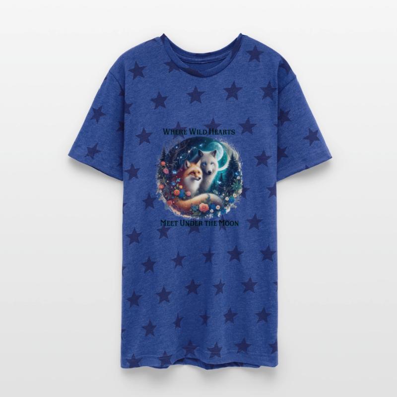 Fox and Wolf Meet Under the Moon