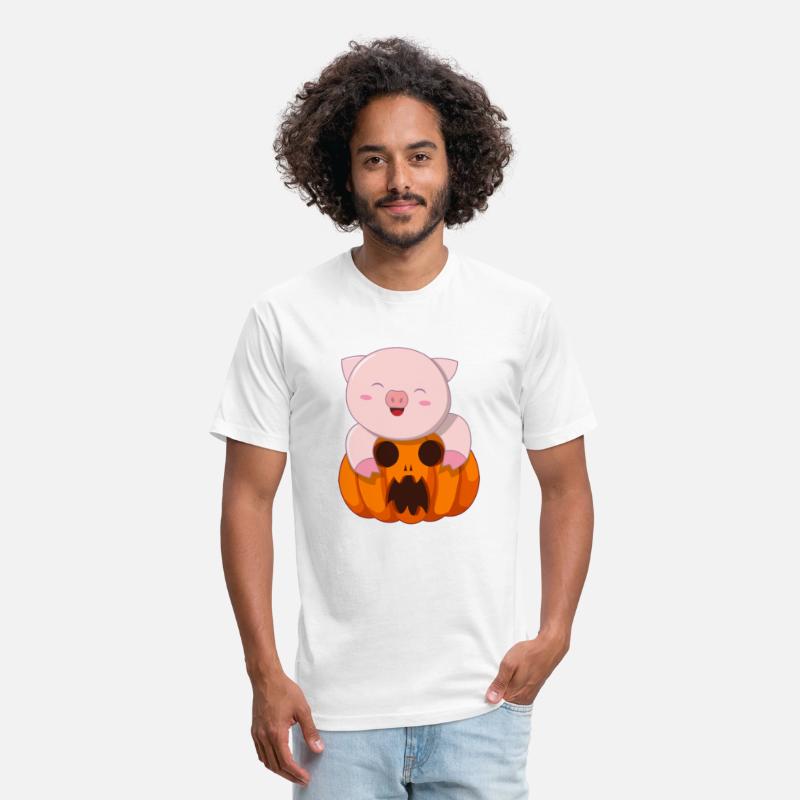 kawaii little big with funny pumpkin