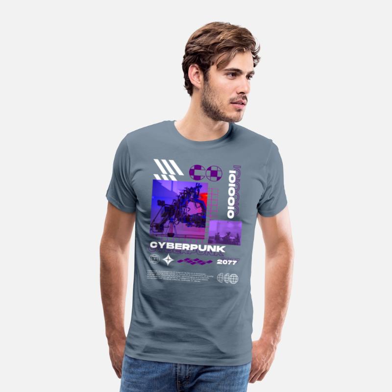 Purple White Creative Cyberpunk T Shirt