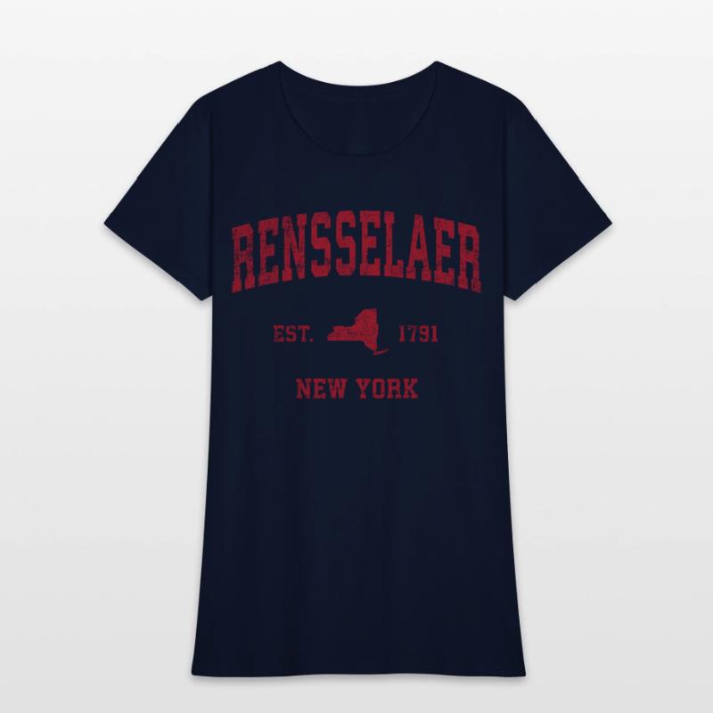 Rensselaer New York Ny Sports Red Print
