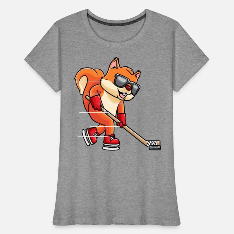 Squirrel Playing Ice Hockey Sports Rodent Player