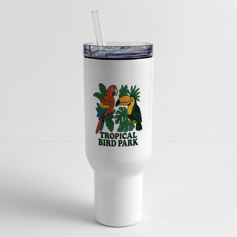 Tropical Bird Park Nature Illustration