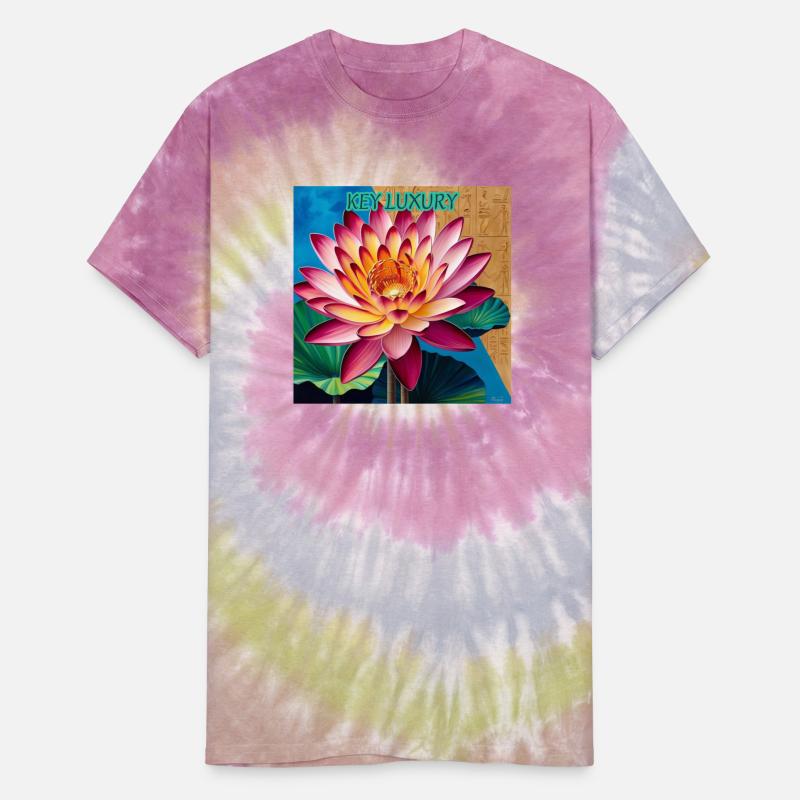 Vibrant Lotus with Hieroglyphic Backdrop