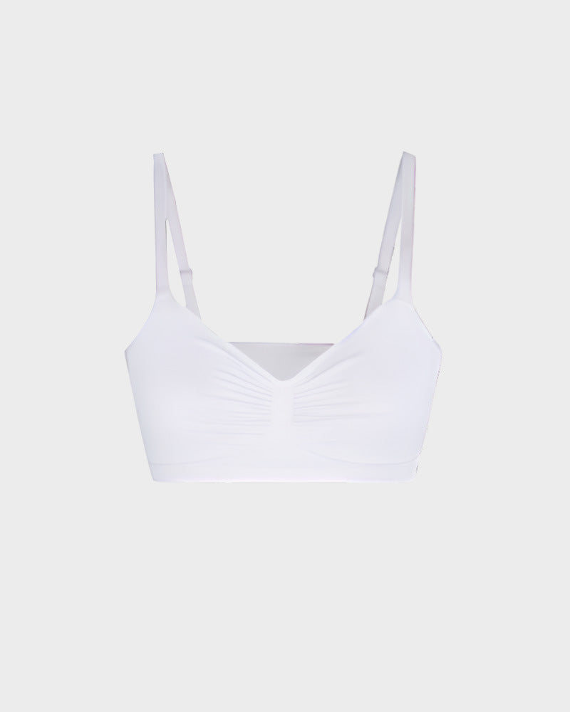 Large size thin without steel ring gathering bra