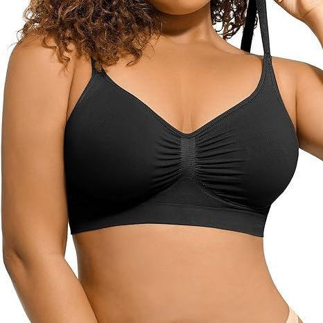 Large size thin without steel ring gathering bra