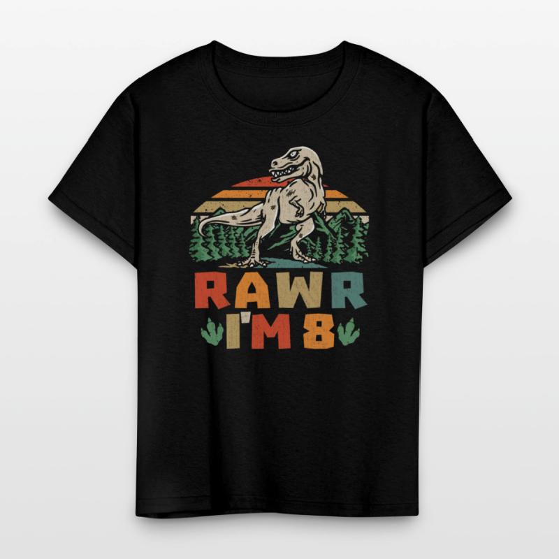 8th Birthday Dinosaur T Rex Rawr I'm 8 For Boys