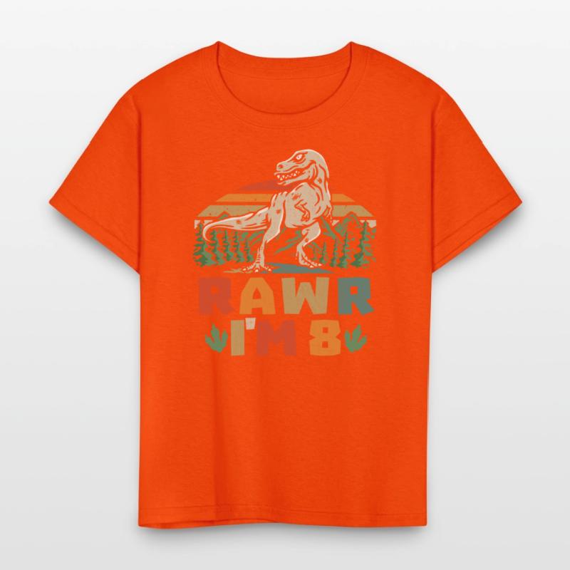 8th Birthday Dinosaur T Rex Rawr I'm 8 For Boys