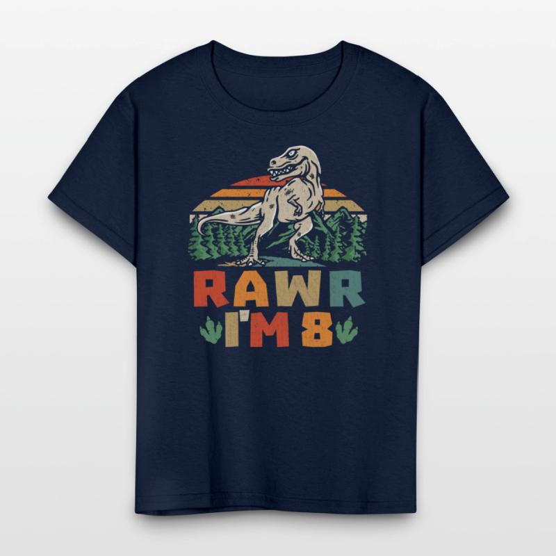 8th Birthday Dinosaur T Rex Rawr I'm 8 For Boys