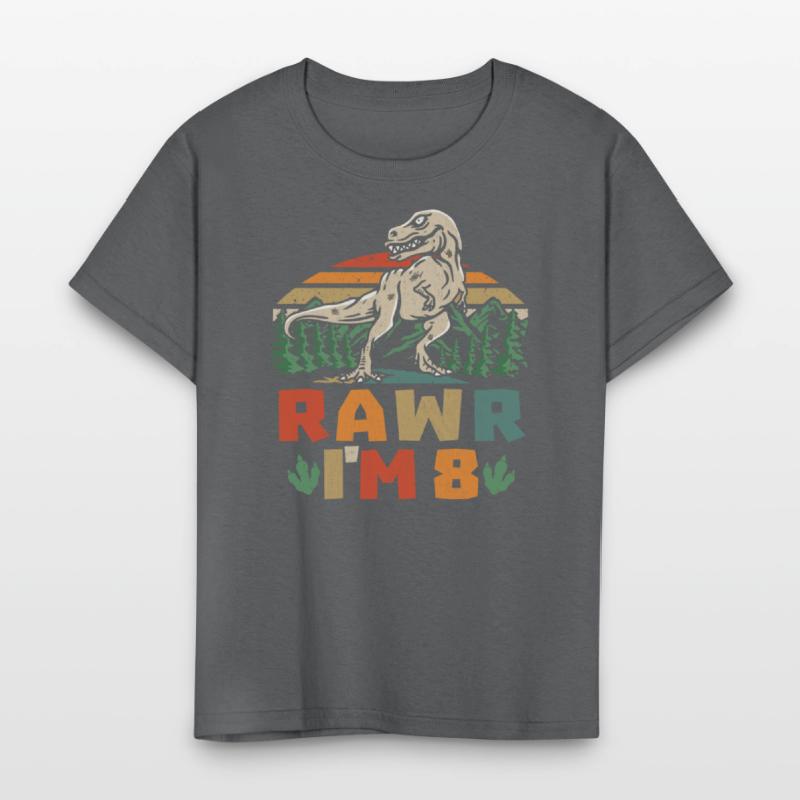 8th Birthday Dinosaur T Rex Rawr I'm 8 For Boys
