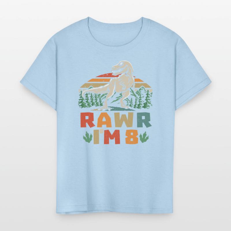 8th Birthday Dinosaur T Rex Rawr I'm 8 For Boys