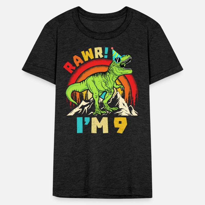 9th Birthday Dinosaur T Rex Rawr I'm 9 For Boys