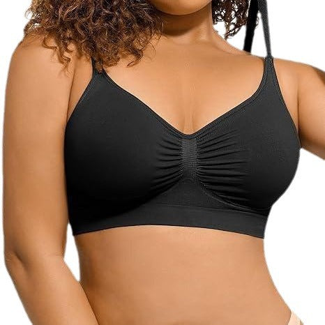 Large size thin without steel ring gathering bra