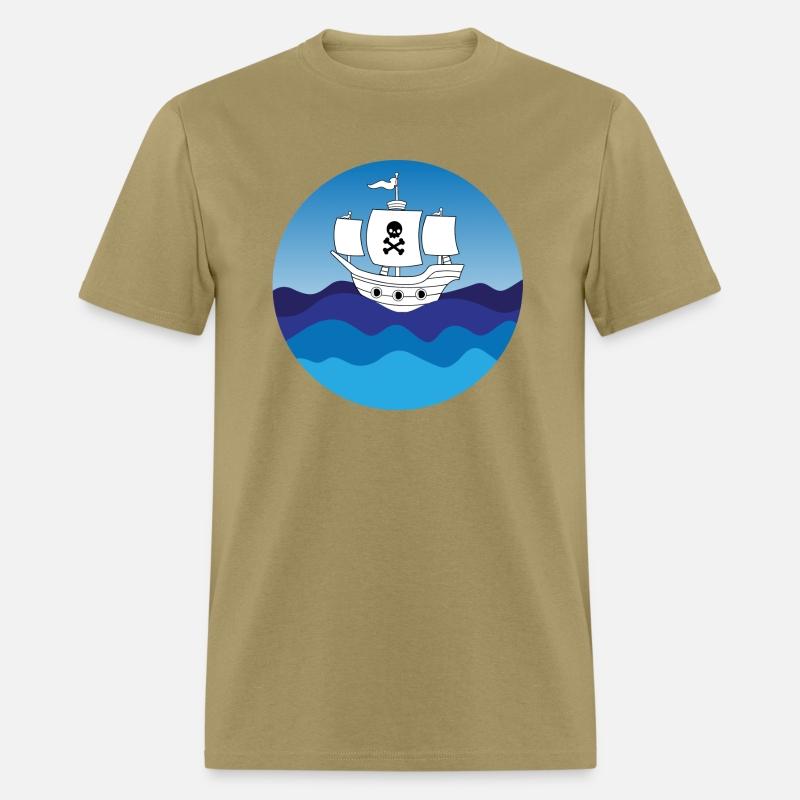 A Pirate Ship In Blue Ocean