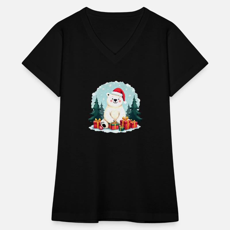 Adorable Polar Bear in Santa Hat
