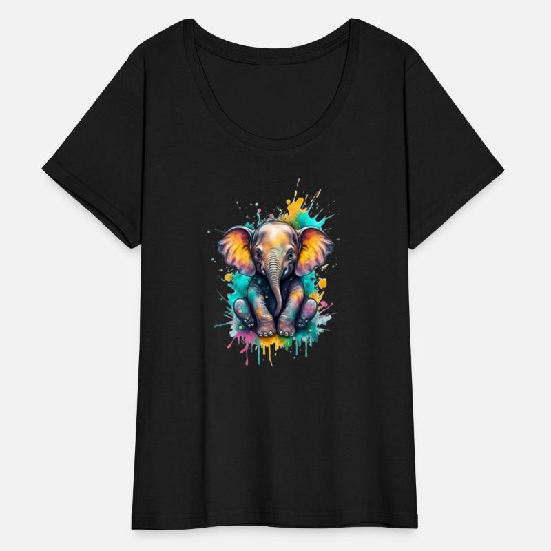 Adorable Splash: Colorful Baby Elephant