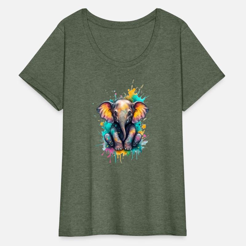 Adorable Splash: Colorful Baby Elephant