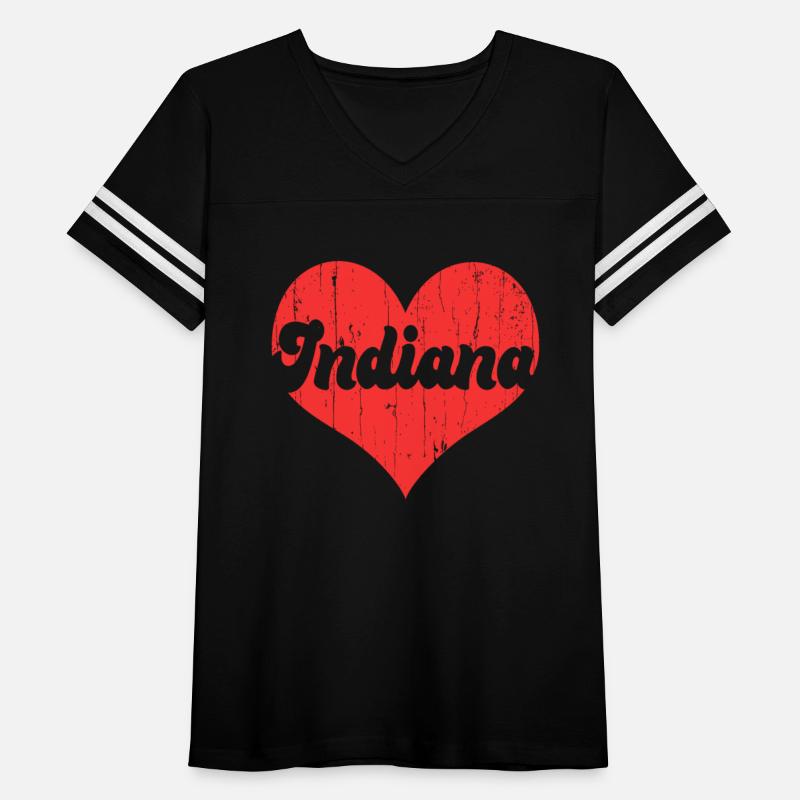 America US State Flag Heart Love Indiana