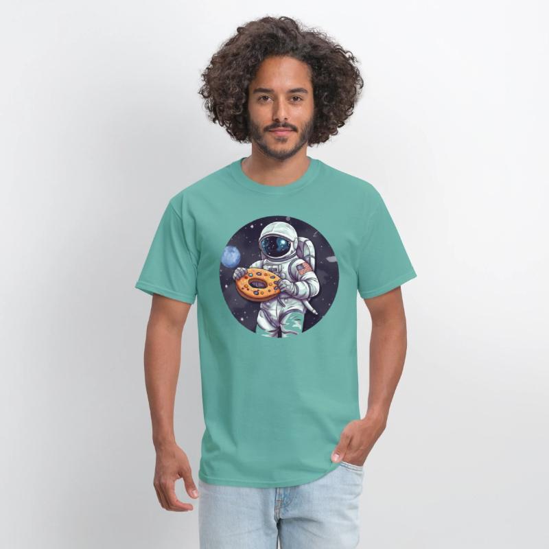 Astronaut Holding Donut Funny Space Lover