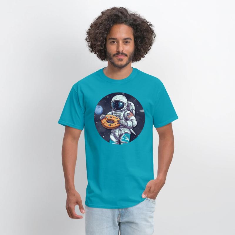 Astronaut Holding Donut Funny Space Lover