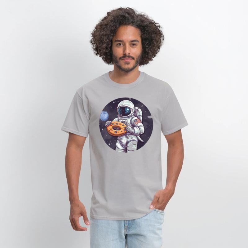 Astronaut Holding Donut Funny Space Lover