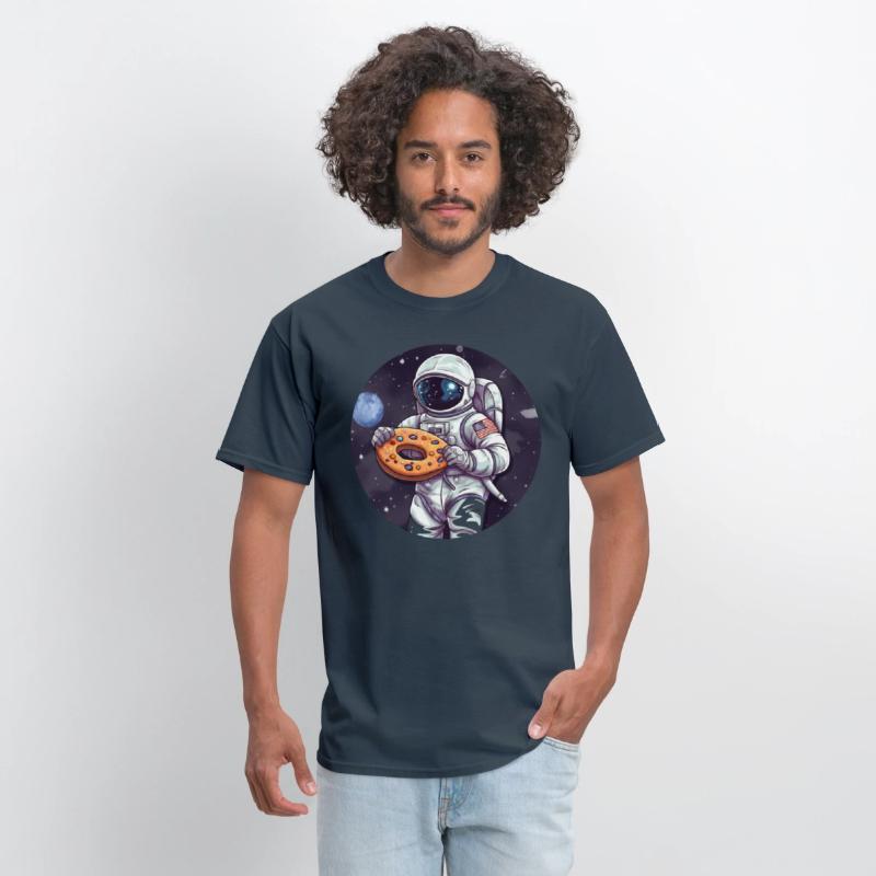 Astronaut Holding Donut Funny Space Lover