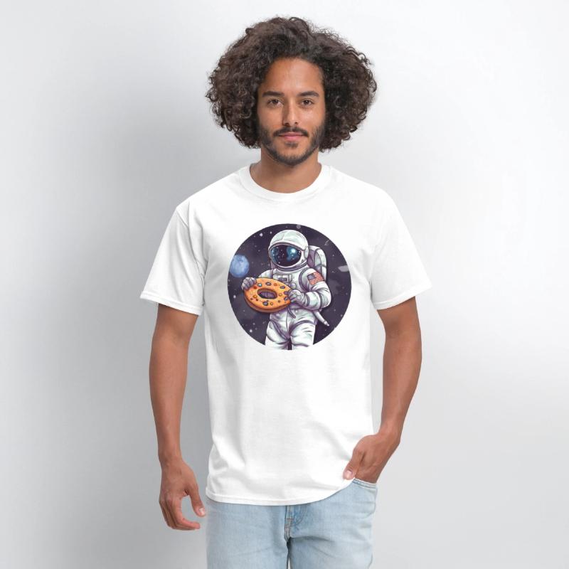 Astronaut Holding Donut Funny Space Lover
