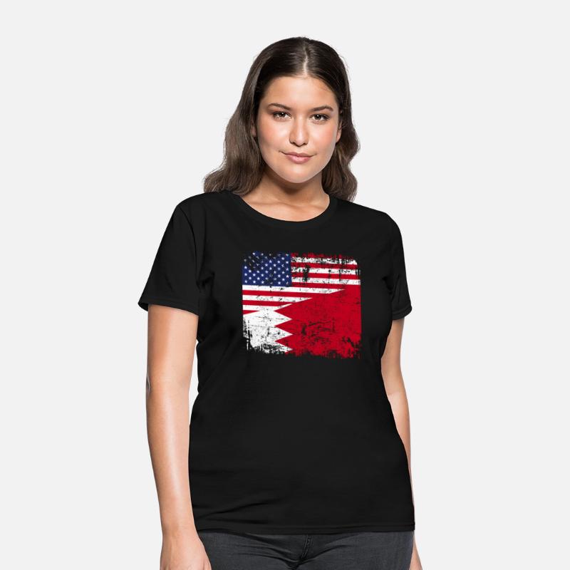 Bahraini Roots Half American Flag Usa Bahrain Flag