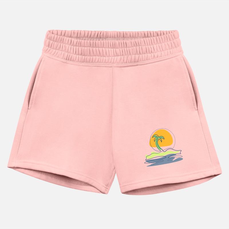 Beach scene with lonely palm tree on island