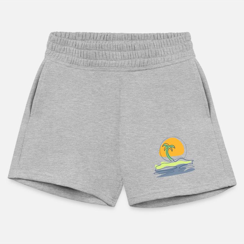 Beach scene with lonely palm tree on island