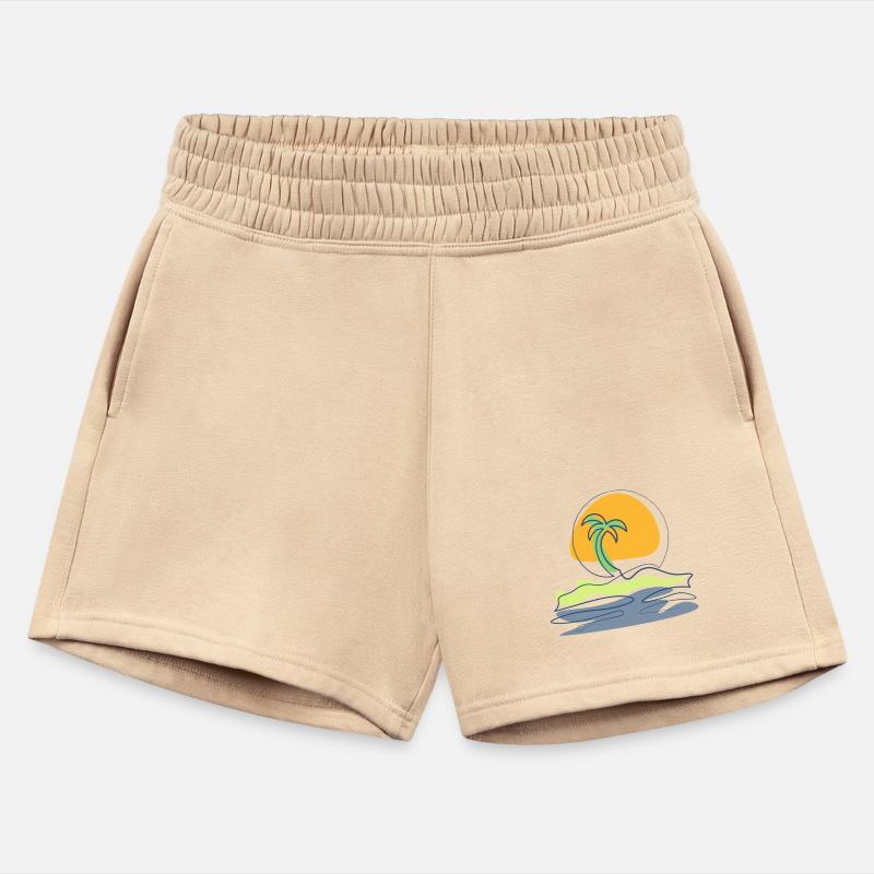 Beach scene with lonely palm tree on island