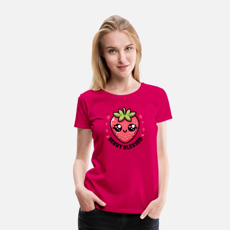 Berry Blessed Cartoon Strawberry Funny Christian
