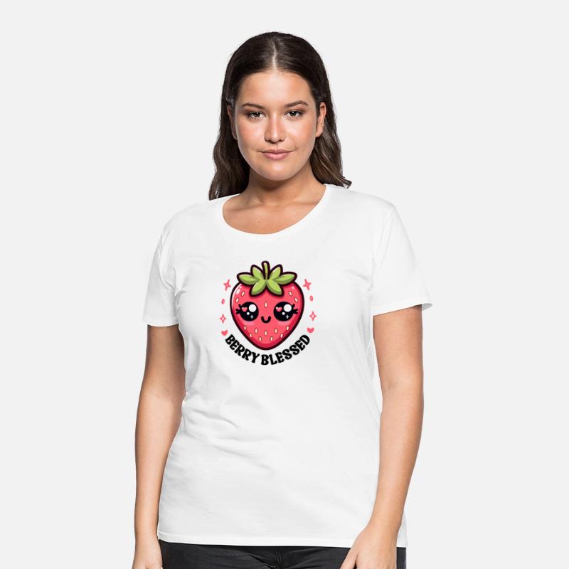 Berry Blessed Cartoon Strawberry Funny Christian