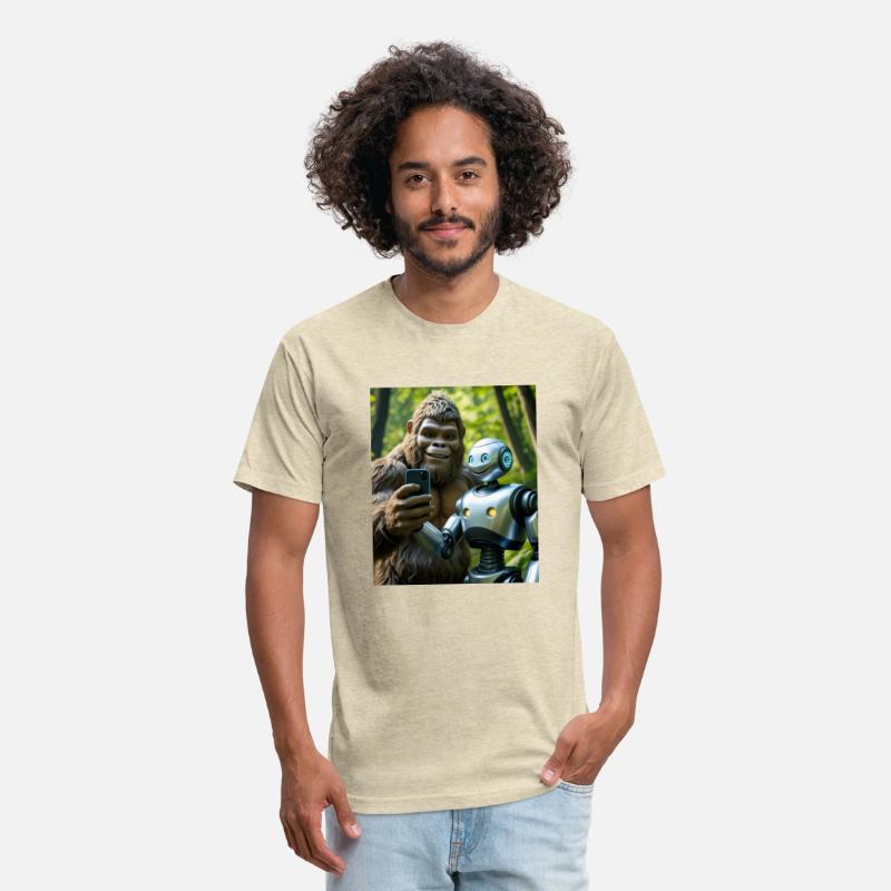 BIGFOOT TAKING A SELFIE WITH A ROBOT