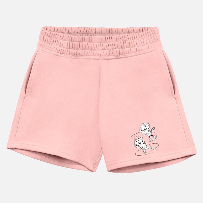 Black-and-White Leopard Cubs Ice Skating