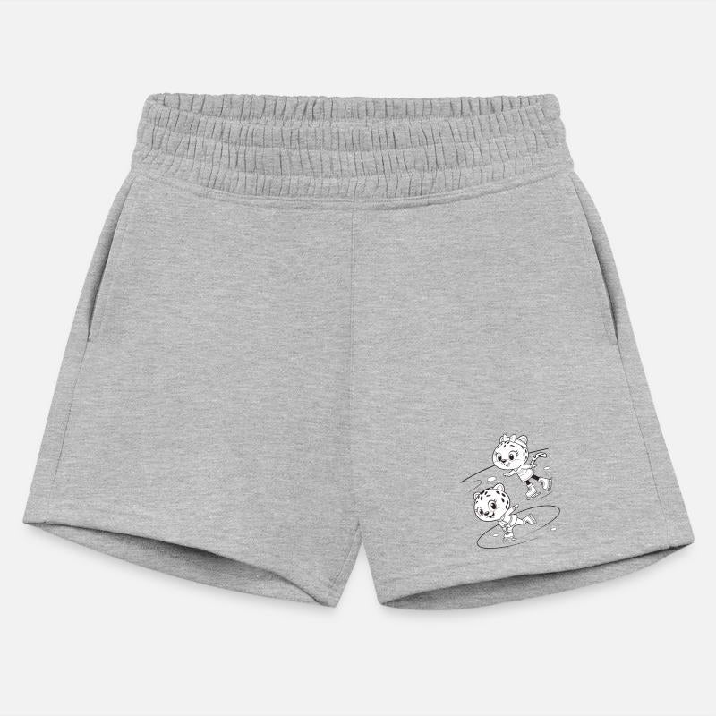 Black-and-White Leopard Cubs Ice Skating