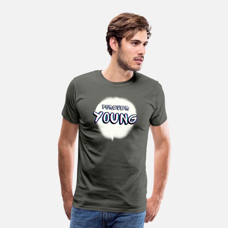 Black White Simple Forever Young Text