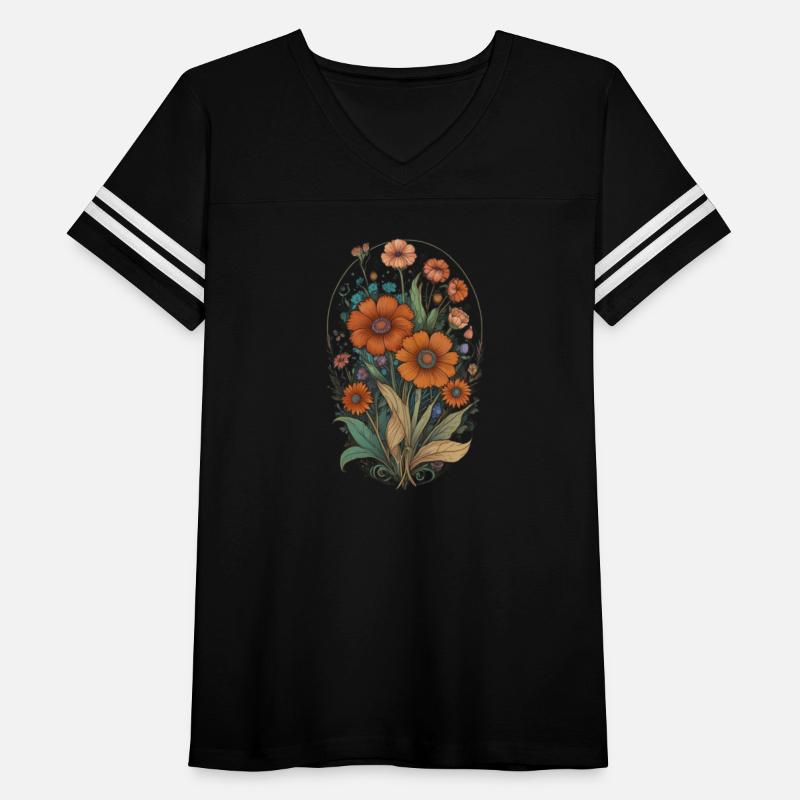 Boho Floral Tshirt Art Nouveau Boho Wildflowers
