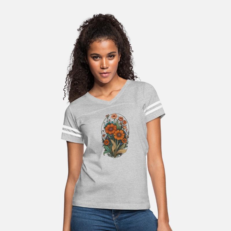 Boho Floral Tshirt Art Nouveau Boho Wildflowers
