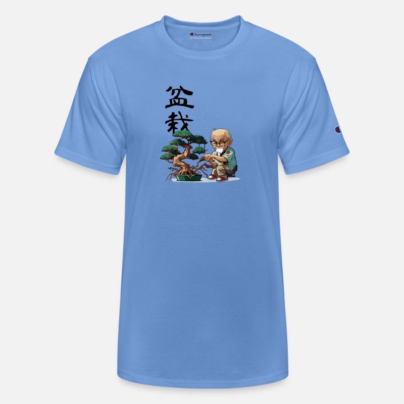 bonsai grandpa with traditional Chinese calligraph