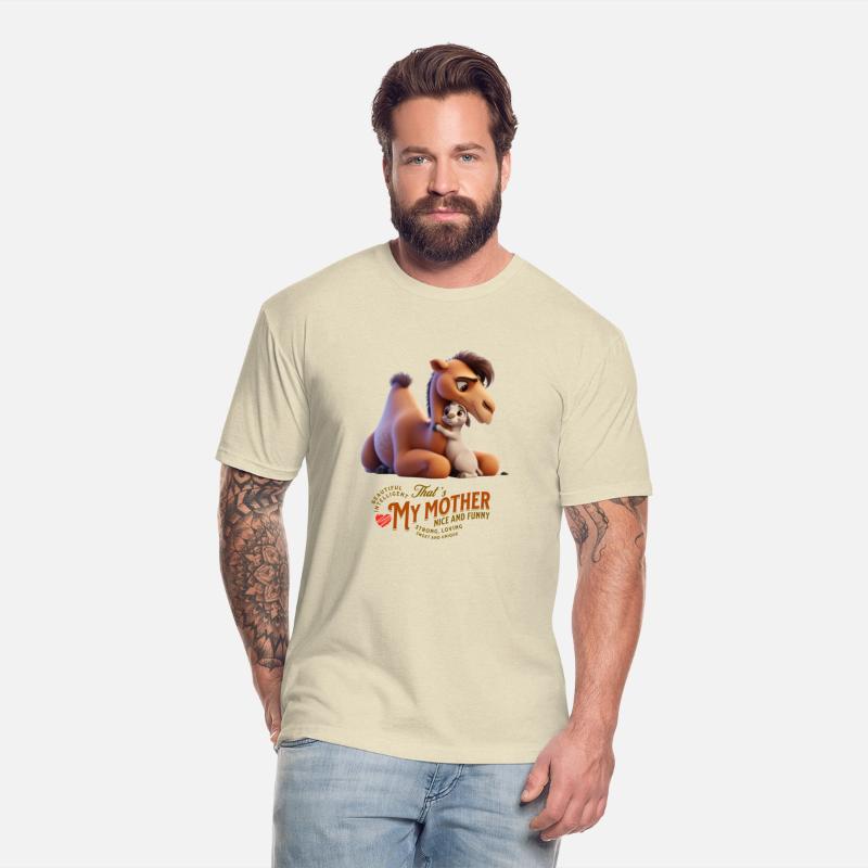 camel mom next to her little son