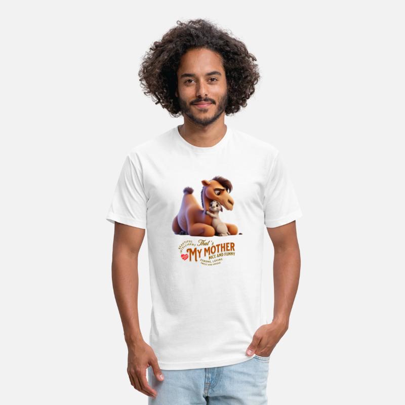 camel mom next to her little son