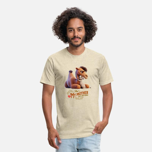 camel mom next to her little son