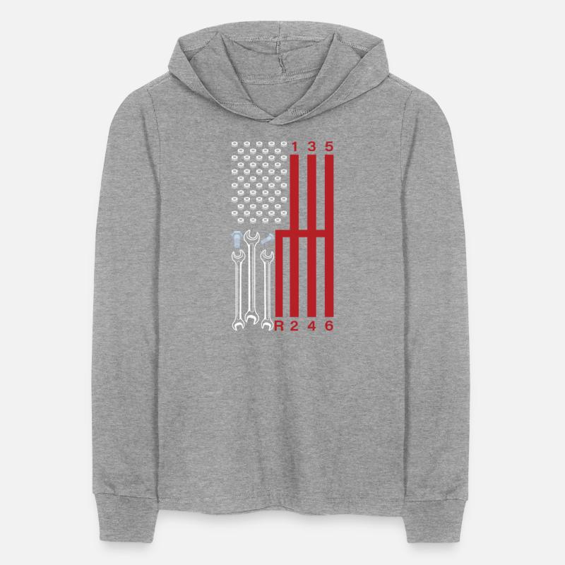 Car Mechanic Shifting Gear American Flag Drag