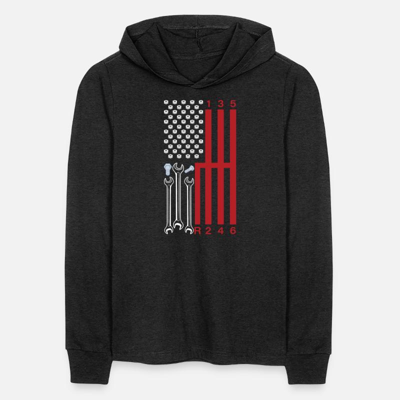 Car Mechanic Shifting Gear American Flag Drag