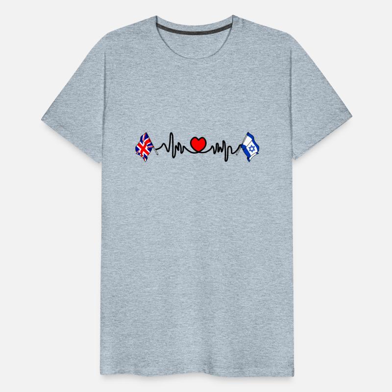 Cardio heart with flag England and flag Israel